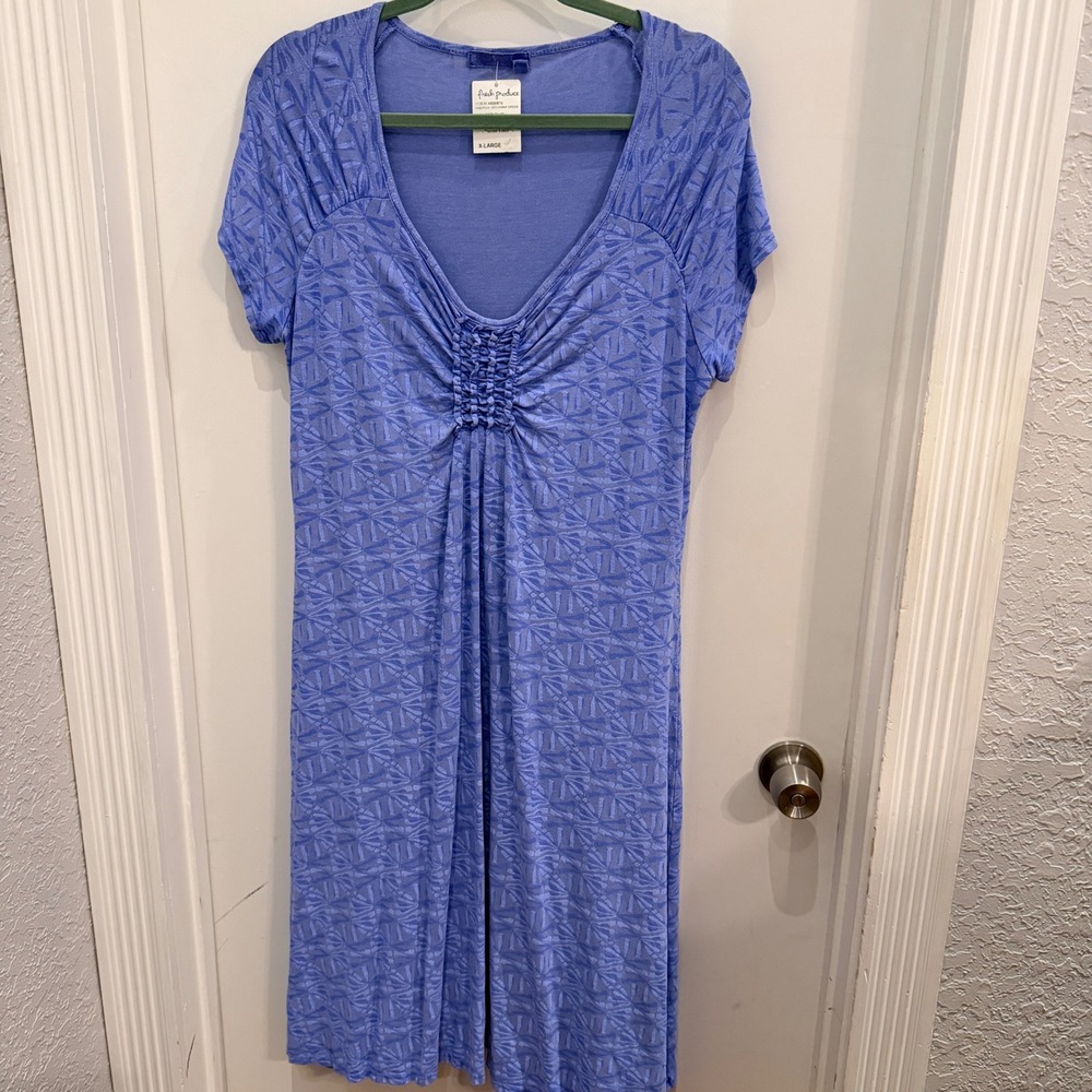 Fresh Produce Tidepool Geo Emma Dress XL Coastal Boho Blue